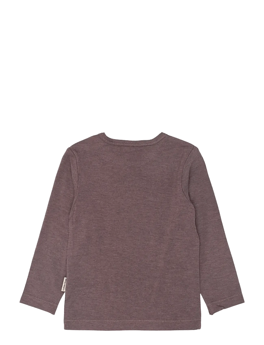 mikk-line - Wool/Bamboo LS Top - långärmade t-shirts - sparrow - 1