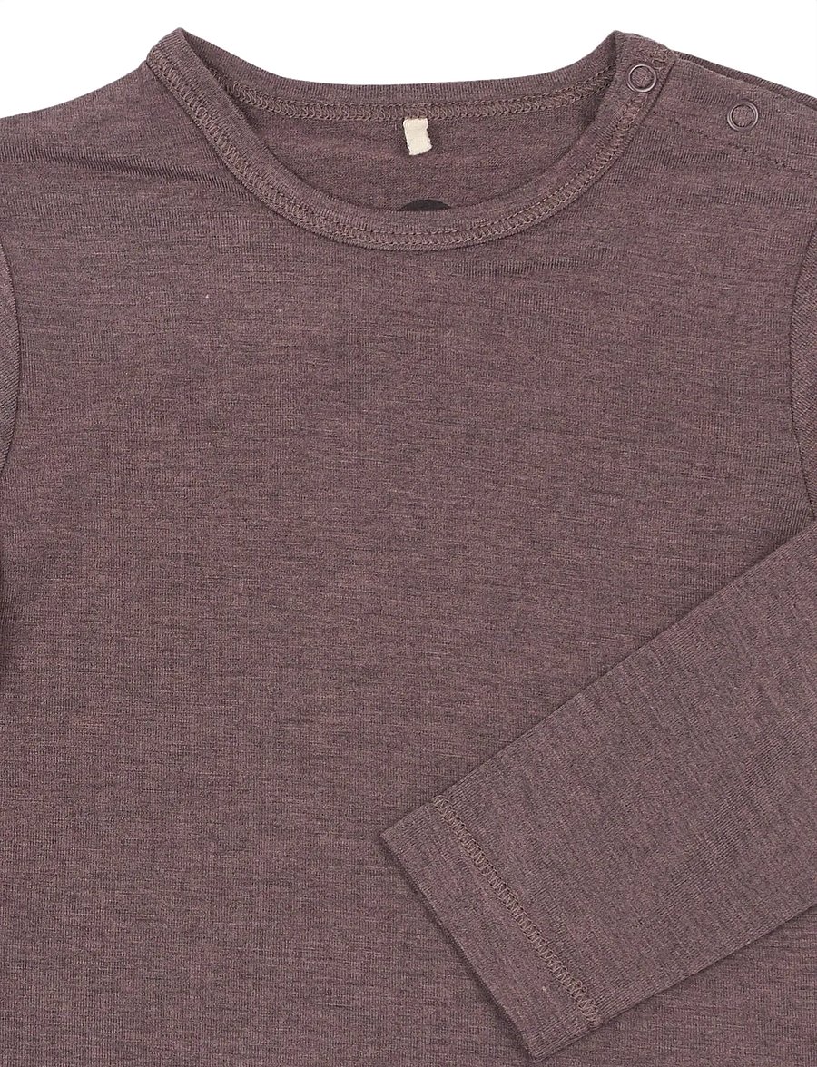 mikk-line - Wool/Bamboo LS Top - långärmade t-shirts - sparrow - 2