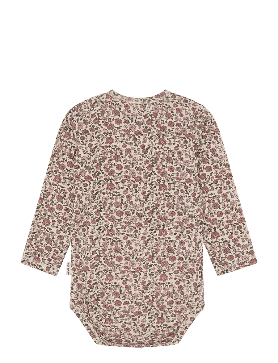 mikk-line - Wool/Bamboo LS Body AOP - långärmade bodies - floral sketch aop - 1