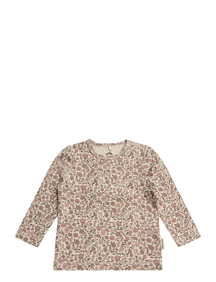 mikk-line - Wool/Bamboo LS Top AOP - sügisesed riided - floral sketch aop - 0