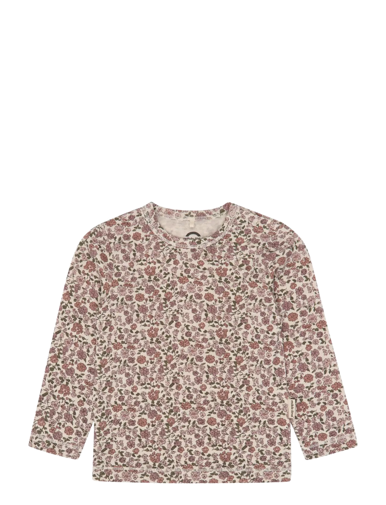 mikk-line Wool/Bamboo LS Top AOP - Langärmelig - FLORAL SKETCH AOP / cream