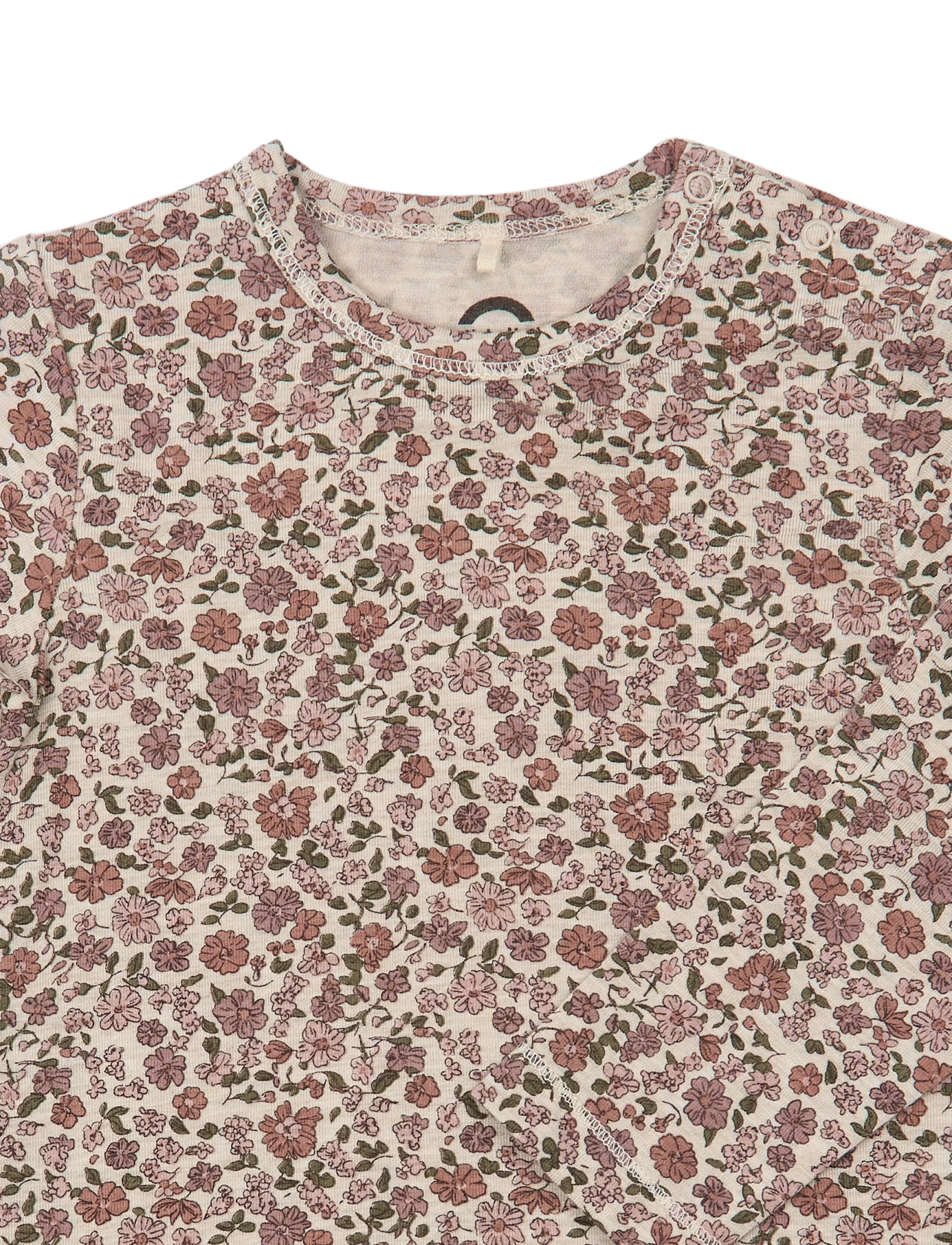 mikk-line - Wool/Bamboo LS Top AOP - floral sketch aop - 1