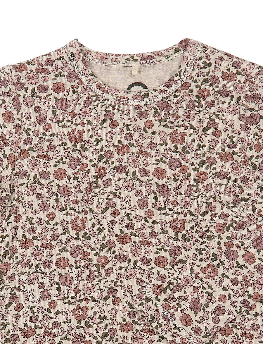 mikk-line - Wool/Bamboo LS Top AOP - floral sketch aop - 1