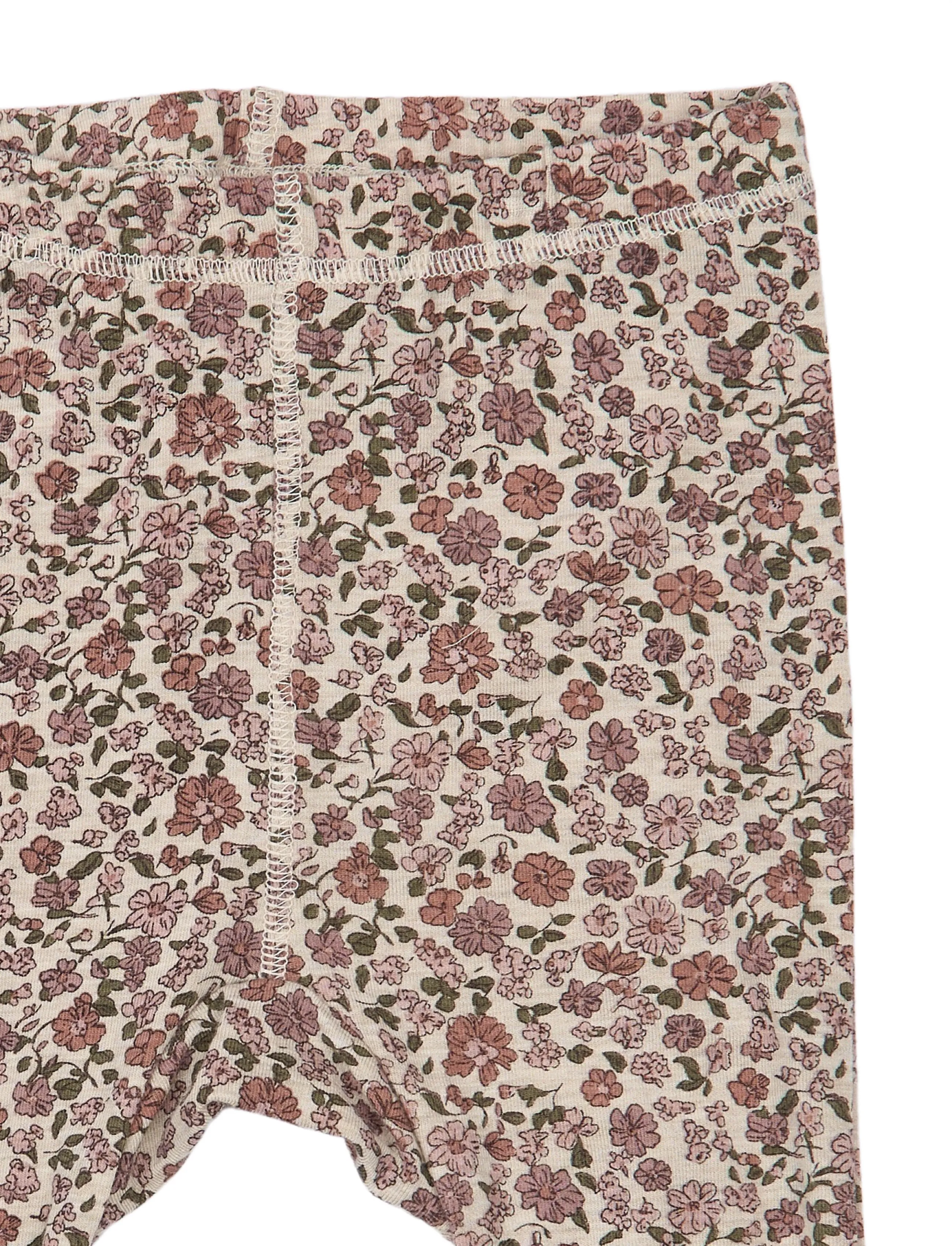 mikk-line - Wool/Bamboo Legging AOP - leggings - floral sketch aop - 2