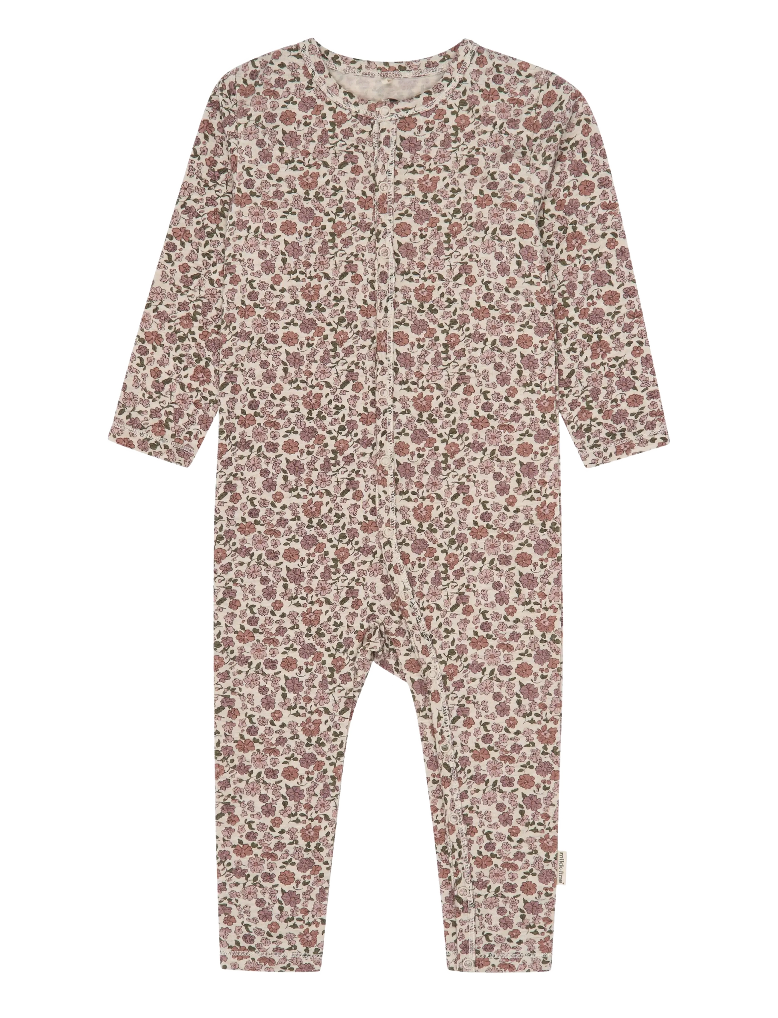 mikk-line Wool/Bamboo LS Suit AOP - Kläder - FLORAL SKETCH AOP / cream