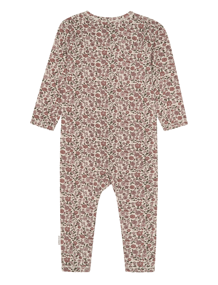 mikk-line - Wool/Bamboo LS Suit AOP - byxdress - floral sketch aop - 1