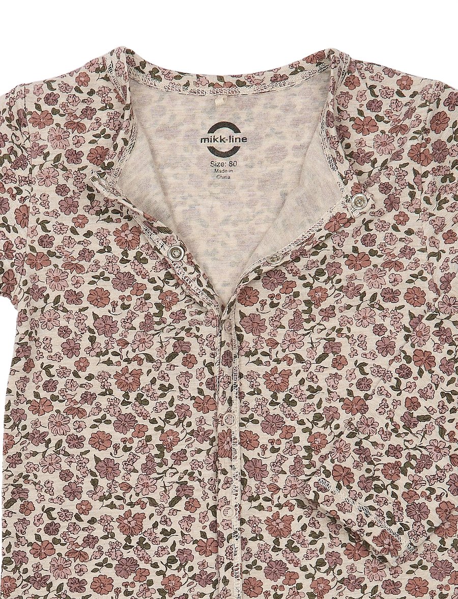 mikk-line - Wool/Bamboo LS Suit AOP - byxdress - floral sketch aop - 2