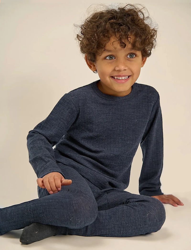 mikk-line - Merino Wool Legging - leggings - melange blue nights - 3