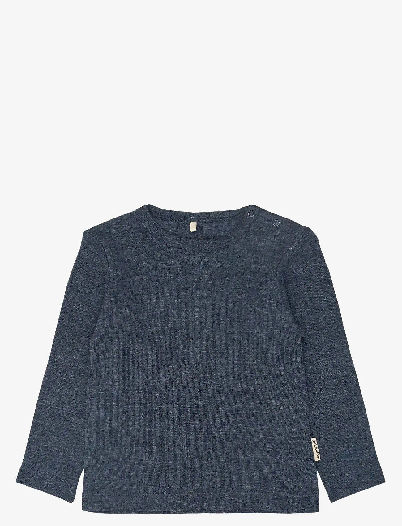 mikk-line - Merino Wool LS Top - langærmede t-shirts - melange blue nights - 0