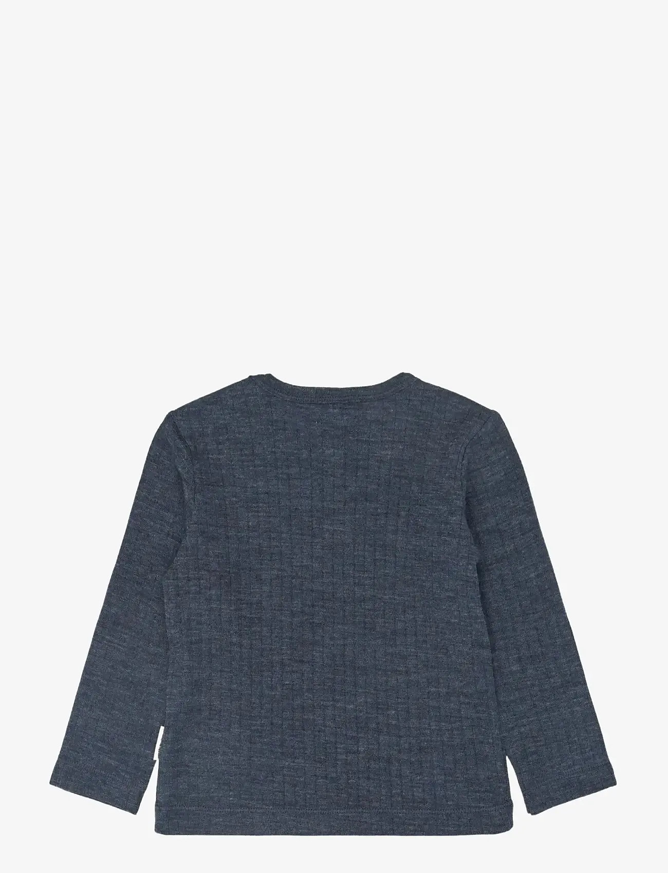 mikk-line - Merino Wool LS Top - langærmede t-shirts - melange blue nights - 1