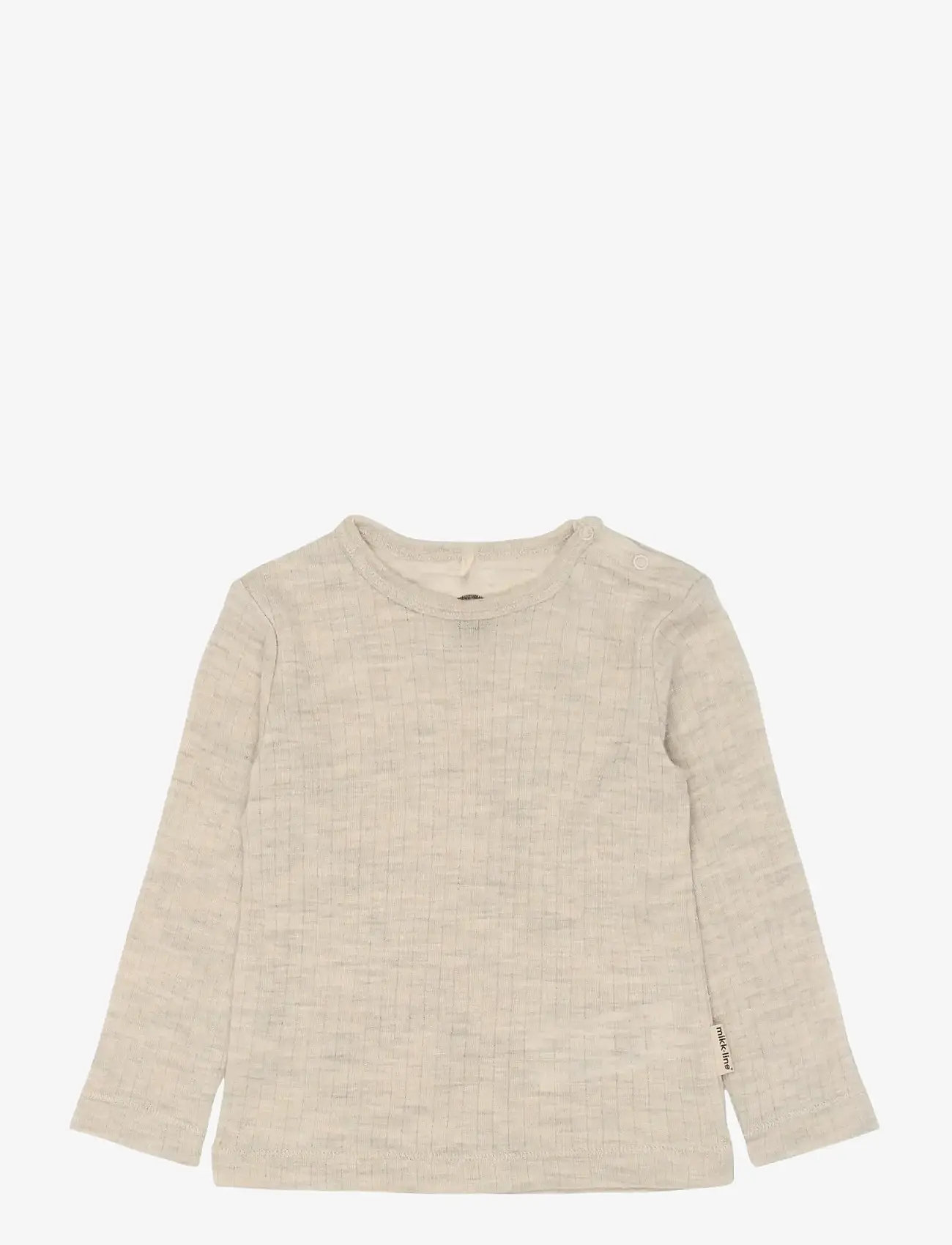 mikk-line - Merino Wool LS Top - langærmede t-shirts - melange offwhite - 1