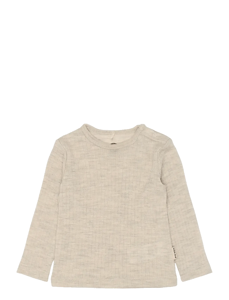 mikk-line - Merino Wool LS Top - langærmede t-shirts - melange offwhite - 1