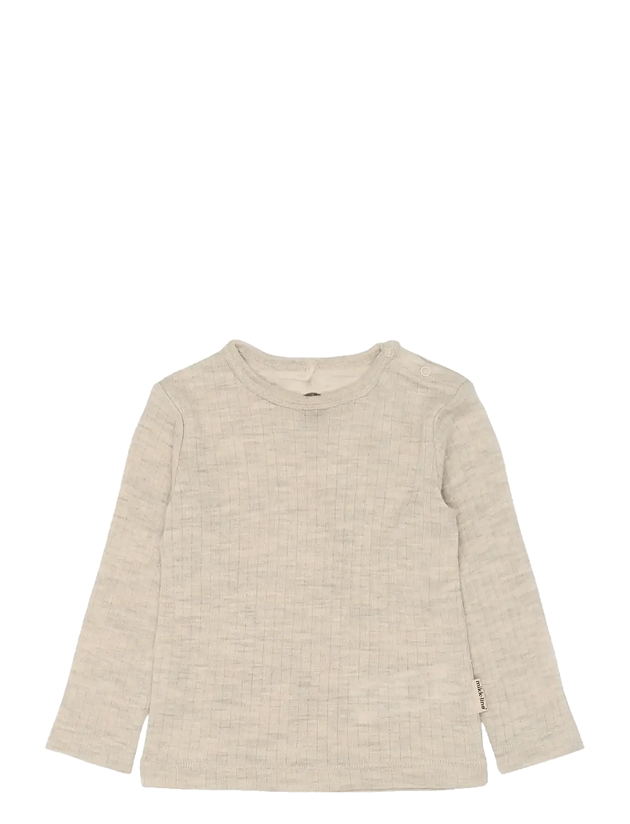 mikk-line - Merino Wool LS Top - t-shirts à manches longues - melange offwhite - 1