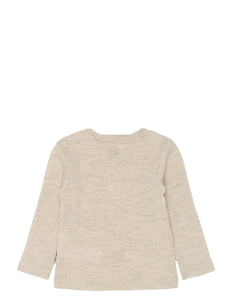 mikk-line - Merino Wool LS Top - langærmede t-shirts - melange offwhite - 2