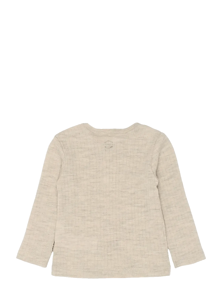 mikk-line - Merino Wool LS Top - t-shirts à manches longues - melange offwhite - 2