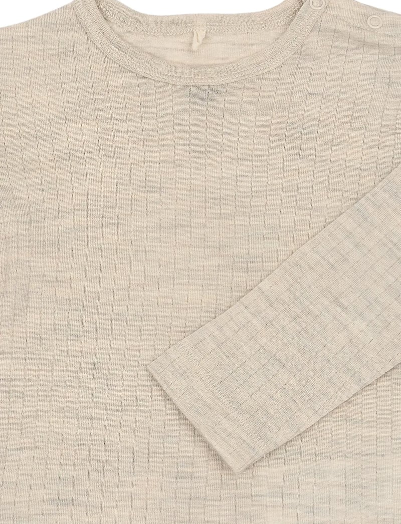 mikk-line - Merino Wool LS Top - langærmede t-shirts - melange offwhite - 4