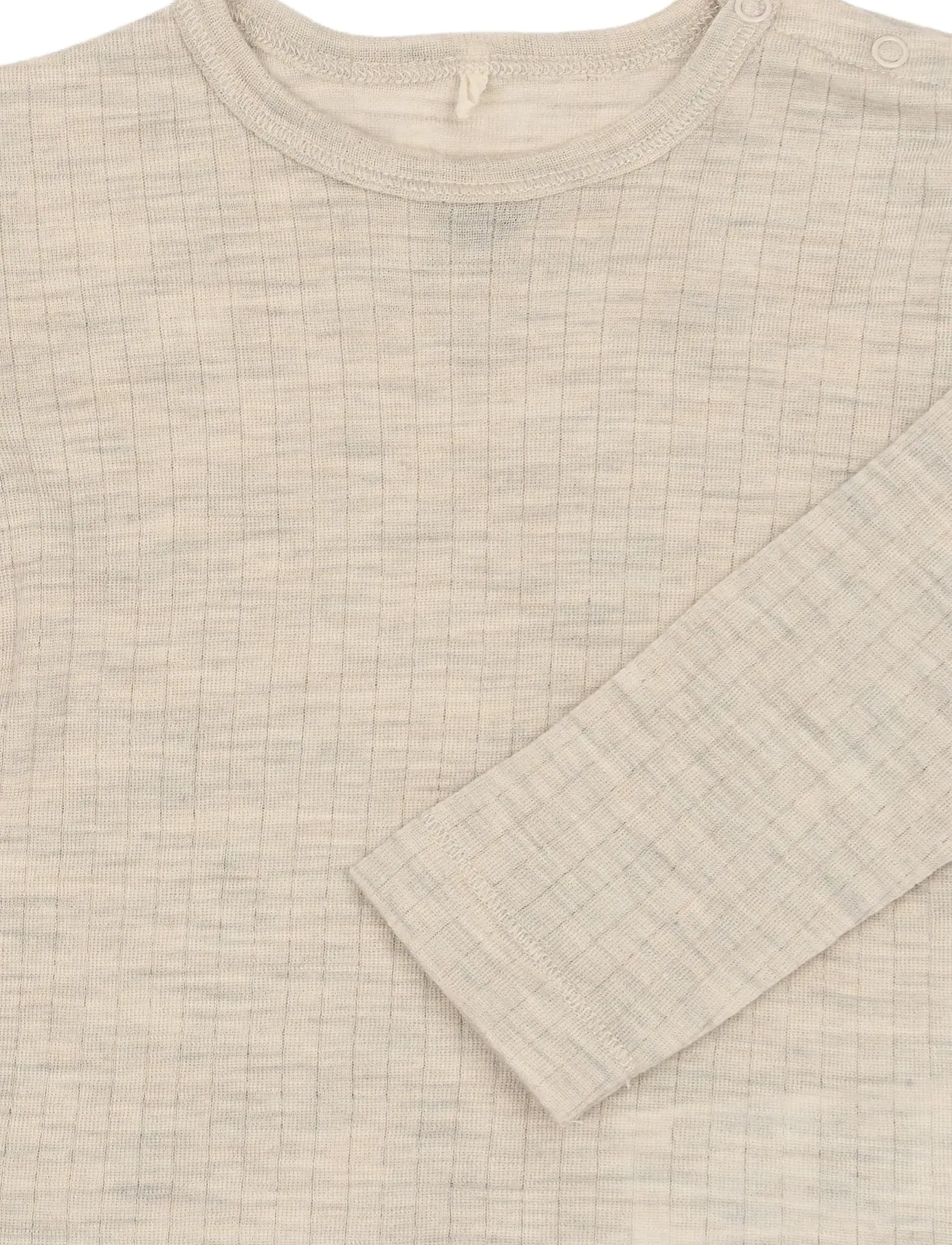 mikk-line - Merino Wool LS Top - t-paidat - melange offwhite - 4