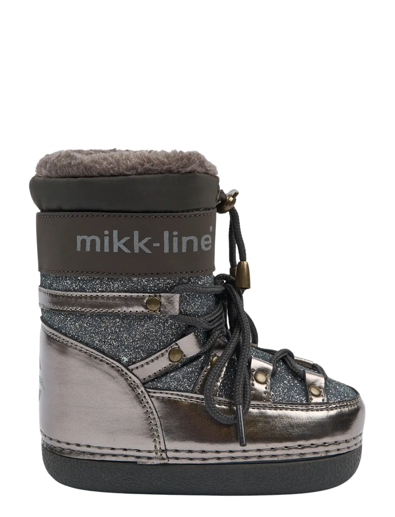 mikk-line - Snow Boot Glitter - winterstiefel - dark shadow - 1