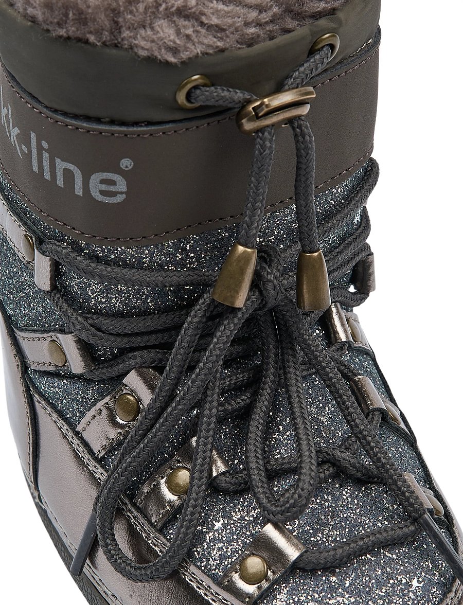 mikk-line - Snow Boot Glitter - winterstiefel - dark shadow - 4
