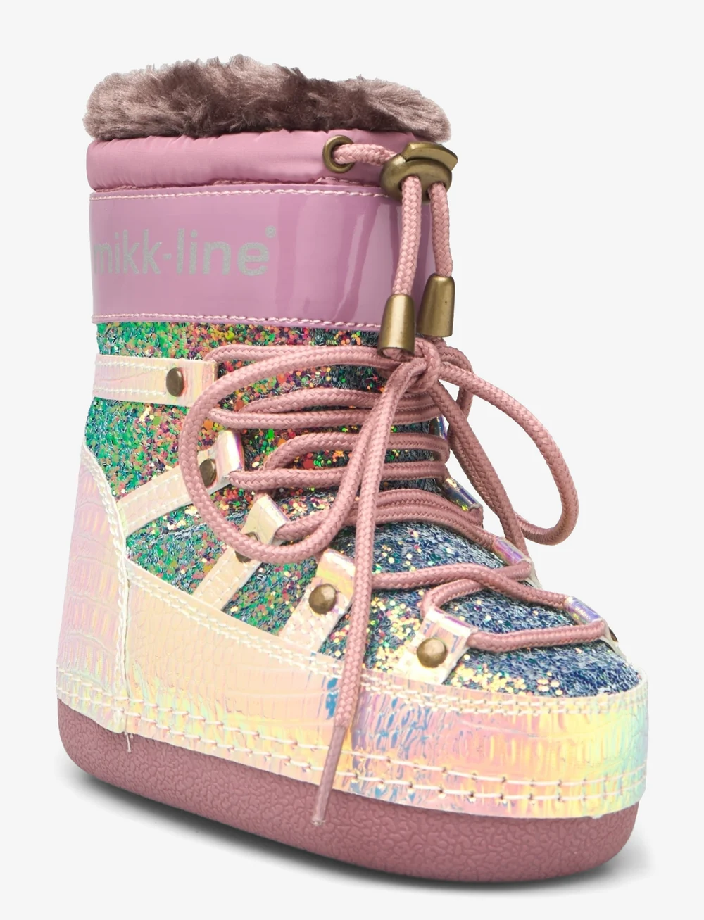 mikk-line - Snow Boot Glitter - vinterstövlar - rose brown - 1