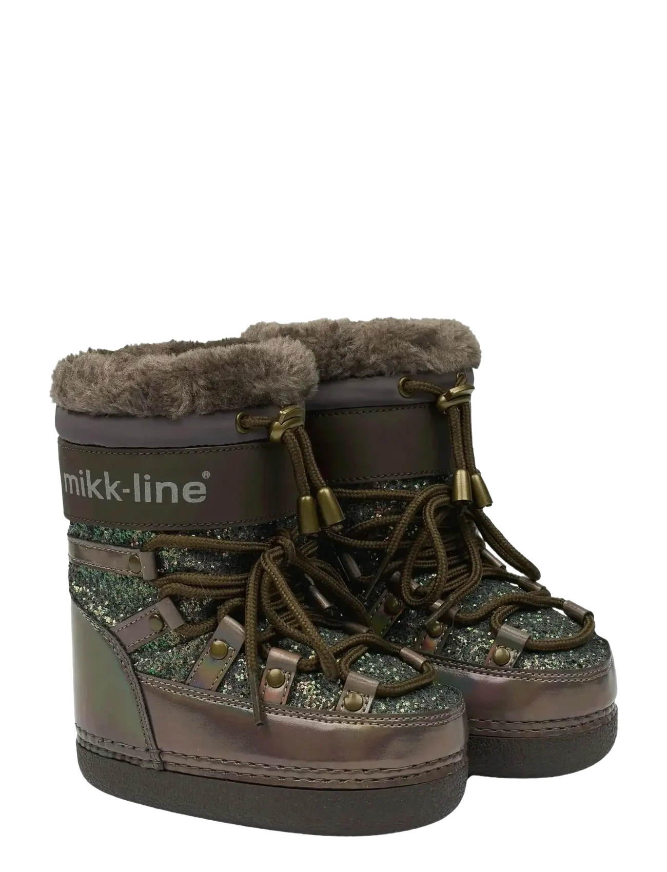 mikk-line Snow Boot Glitter, 23/25, Winter Boots, Grün - Winterboots Pull On, Kinder