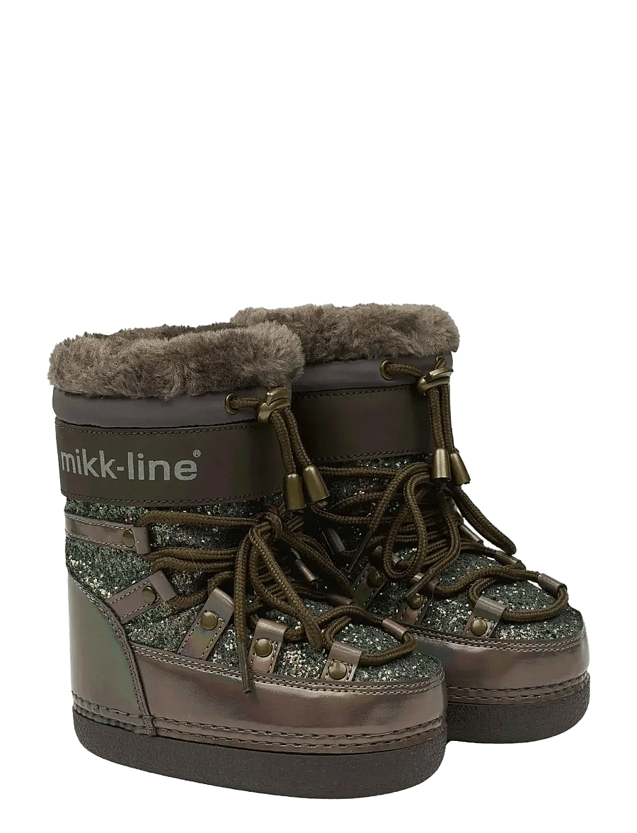 mikk-line - Snow Boot Glitter - vinterstøvler - sparrow - 0