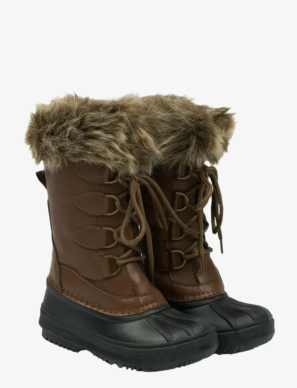 mikk-line - Winter Boot Rubber w. Fake Fur - winterstiefel - cognac - 1