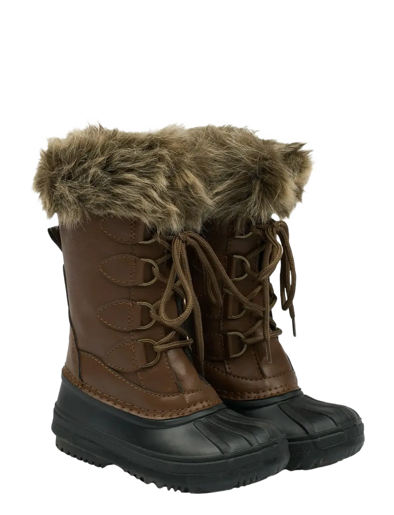 mikk-line Winter Boot Rubber w. Fake Fur - Vinterstövlar - COGNAC / brown