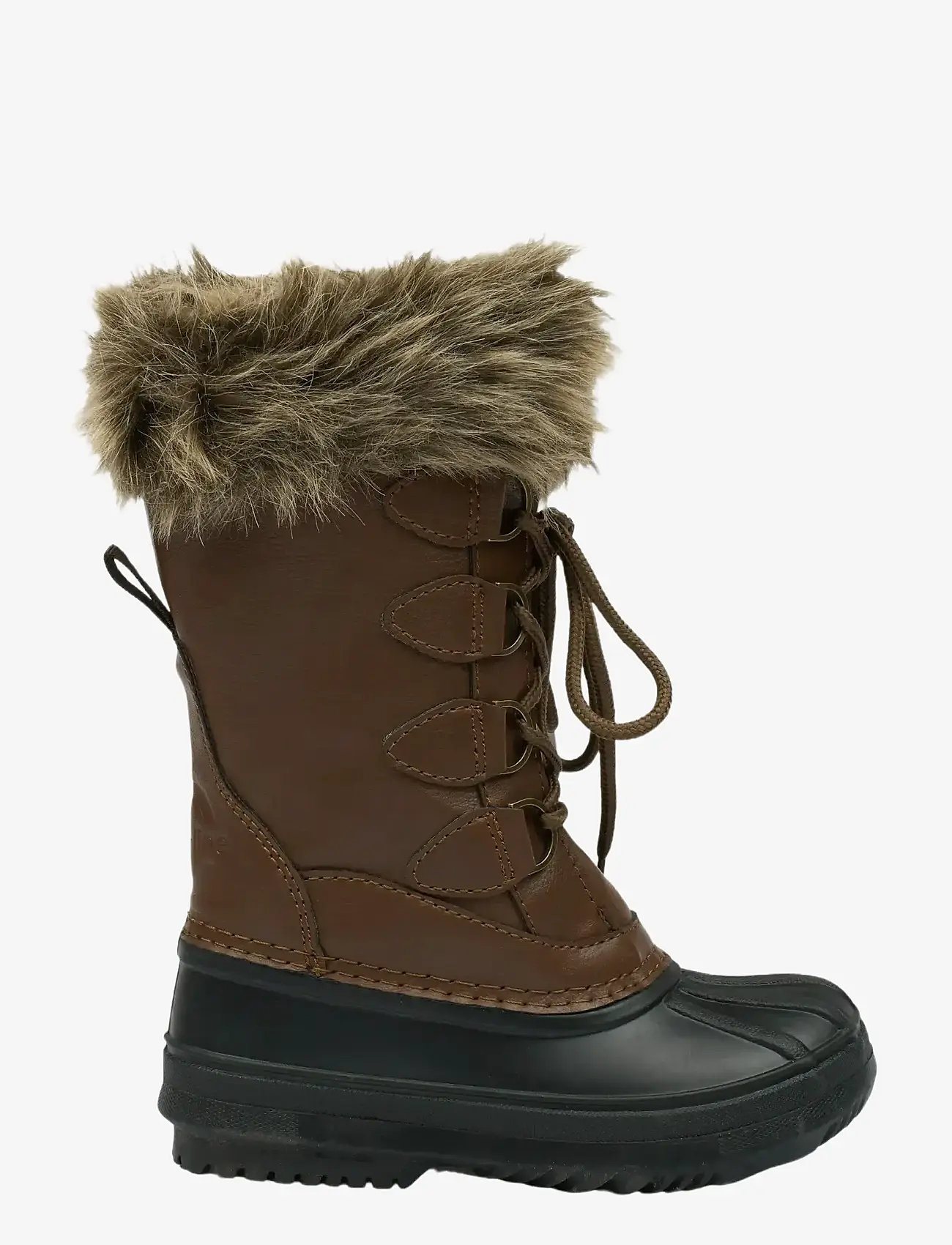 mikk-line - Winter Boot Rubber w. Fake Fur - vinterstövlar - cognac - 2