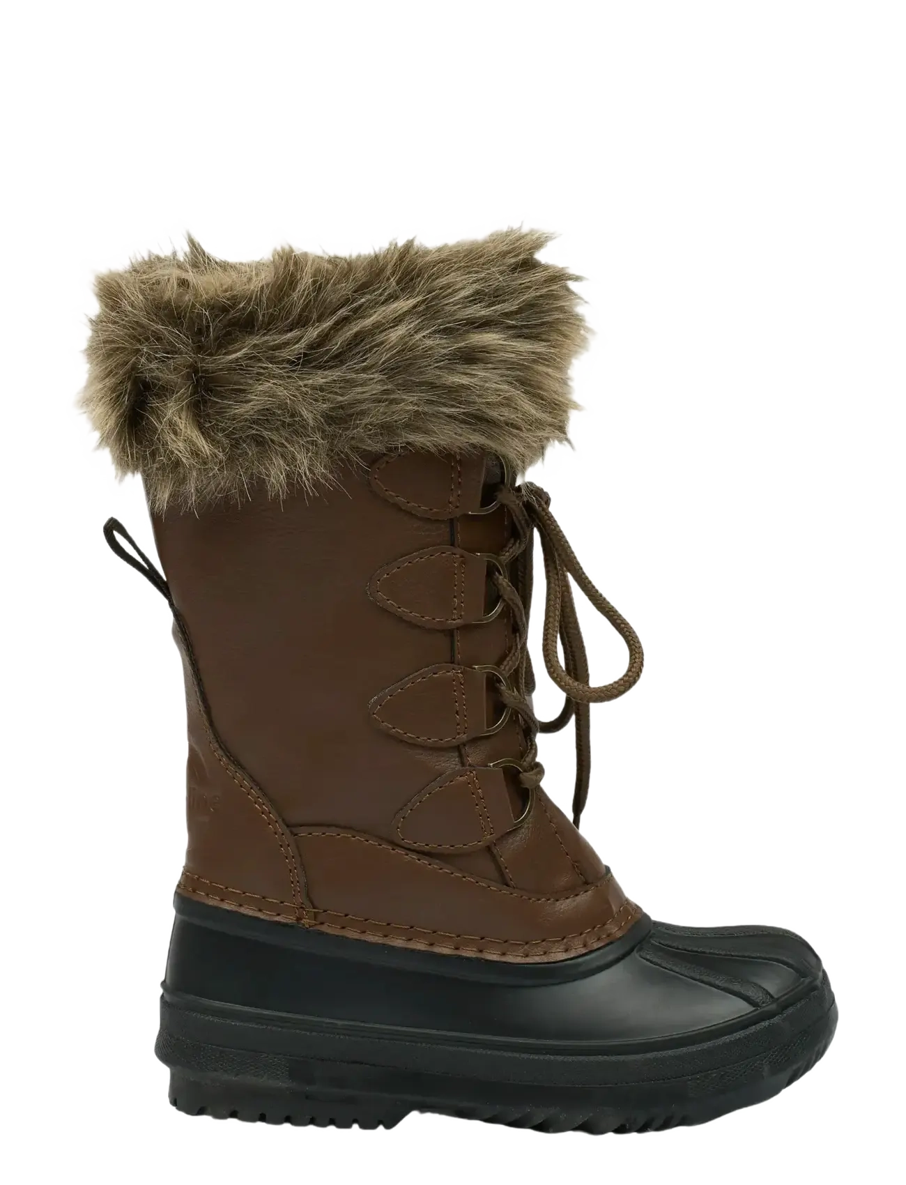 mikk-line - Winter Boot Rubber w. Fake Fur - vinterstövlar - cognac - 2