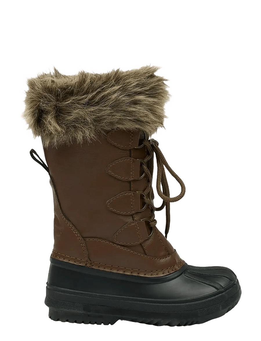 mikk-line - Winter Boot Rubber w. Fake Fur - vinterstövlar - cognac - 2