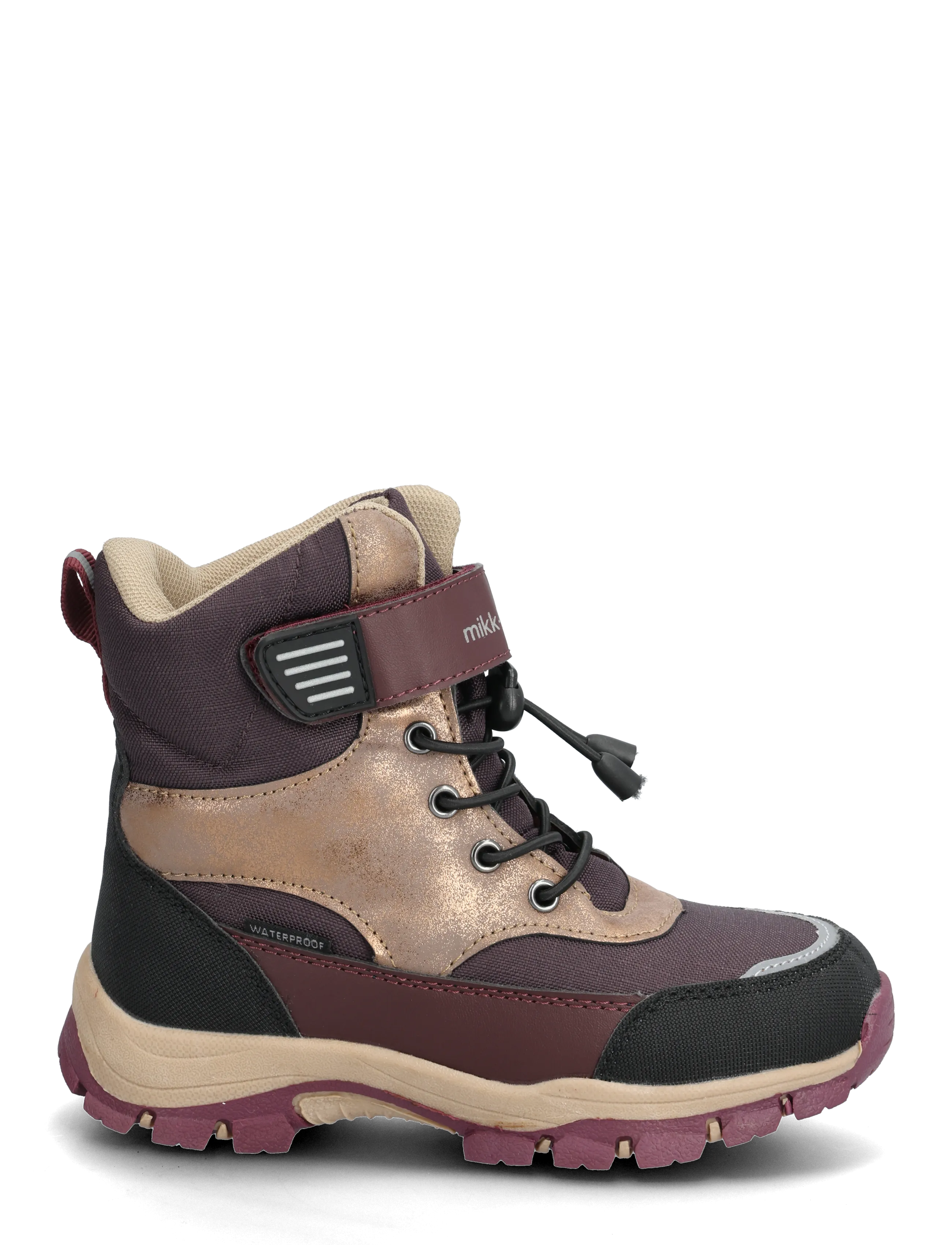 mikk-line - Winter Boot Tex Velcro - efterårssko - raisin - 1