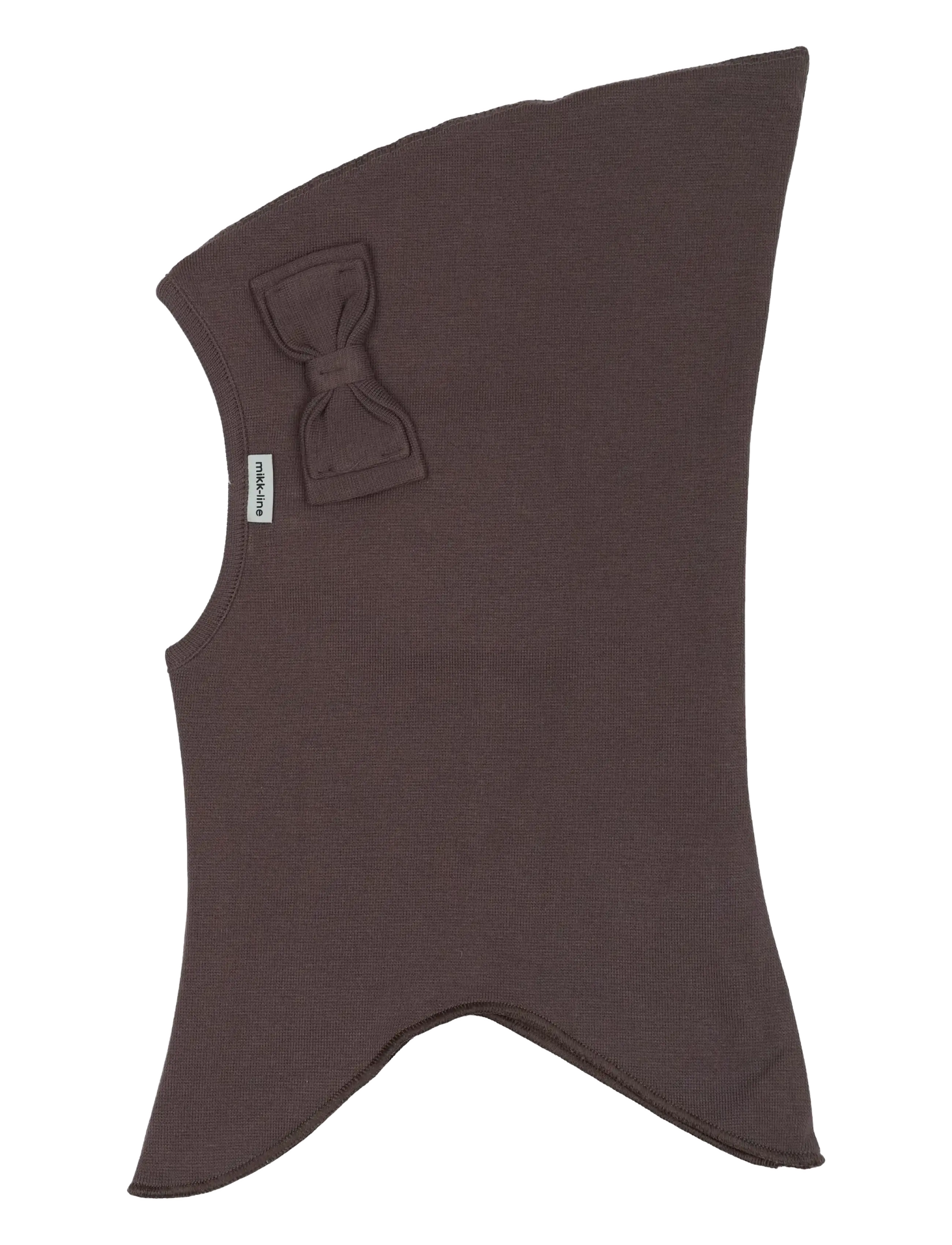 mikk-line Cotton Balaclava with Bow - Double - 4 for 3 - RAISIN / brown