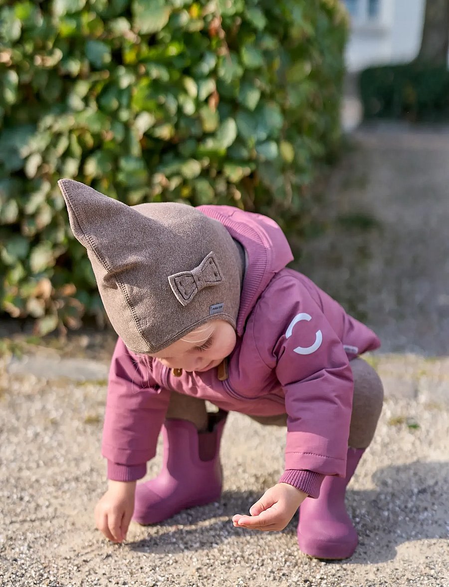 mikk-line - Cotton Balaclava with Bow - Double - talvised aksessuaarid - melange denver - 0