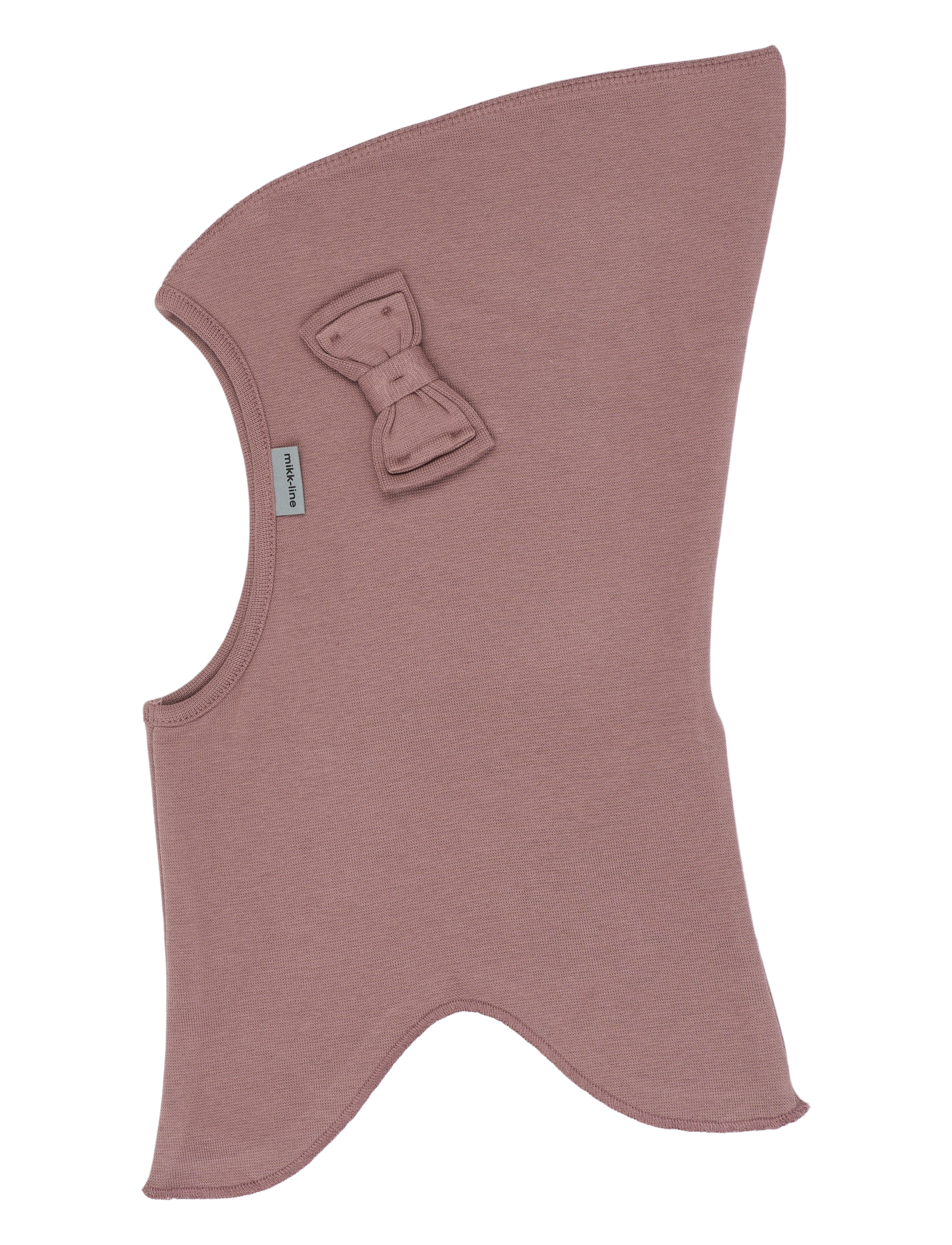 mikk-line Cotton Balaclava with Bow - Double - Tagasi kooli - TWILIGHT MAUVE / pink/rose