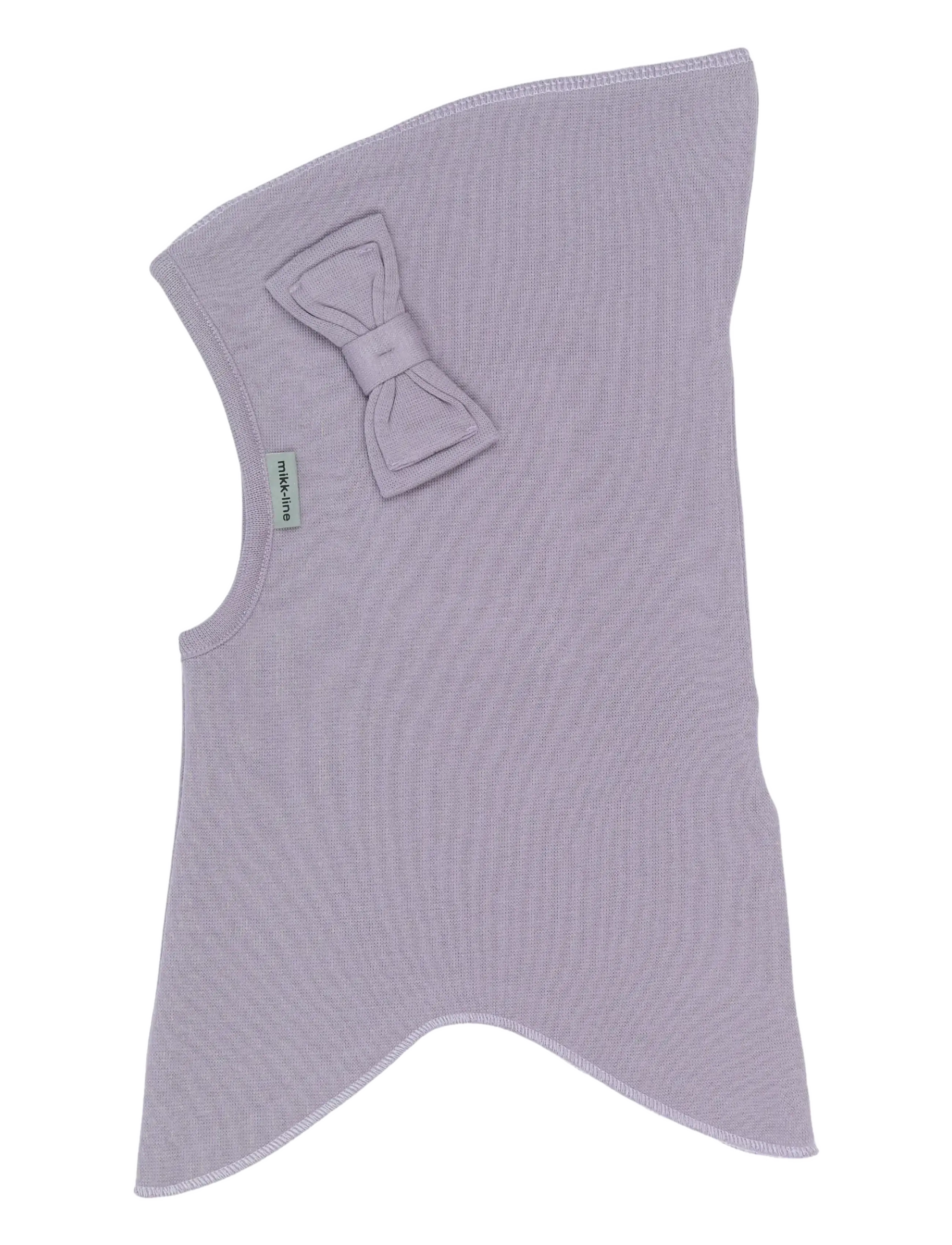 mikk-line Cotton Balaclava with Bow - Single - Mützen - LAVENDER GRAY / grey