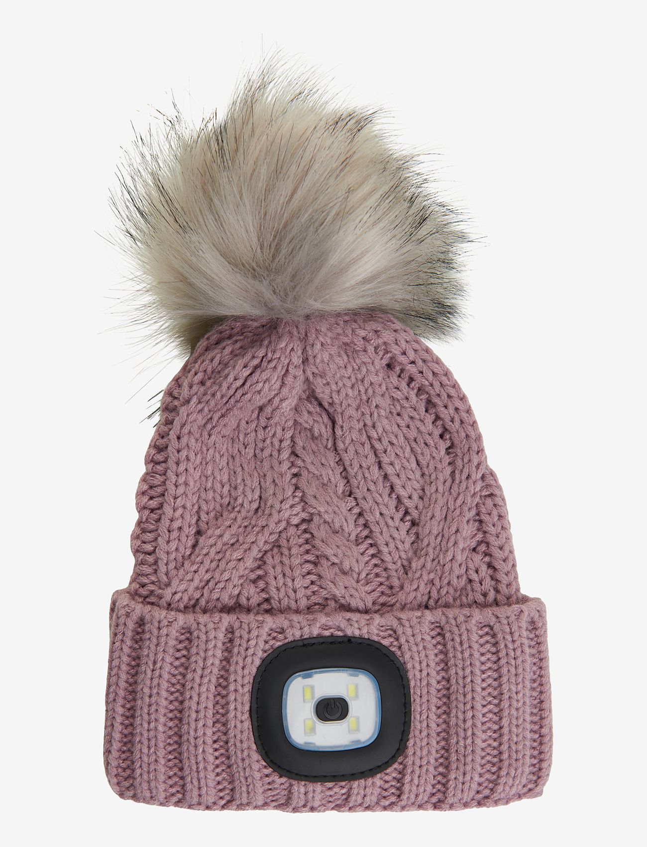mikk-line - Hat w. Det. Light + Pompom - winter hats - adobe rose - 0