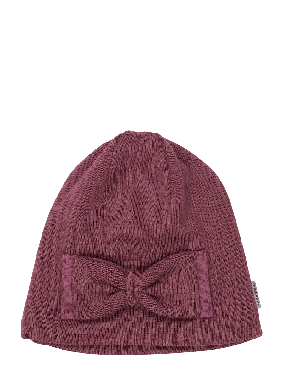 mikk-line - Wool Hat w. Bow - beanies - catawba grape - 0