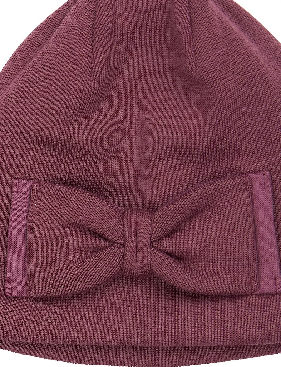 mikk-line - Wool Hat w. Bow - beanies - catawba grape - 2