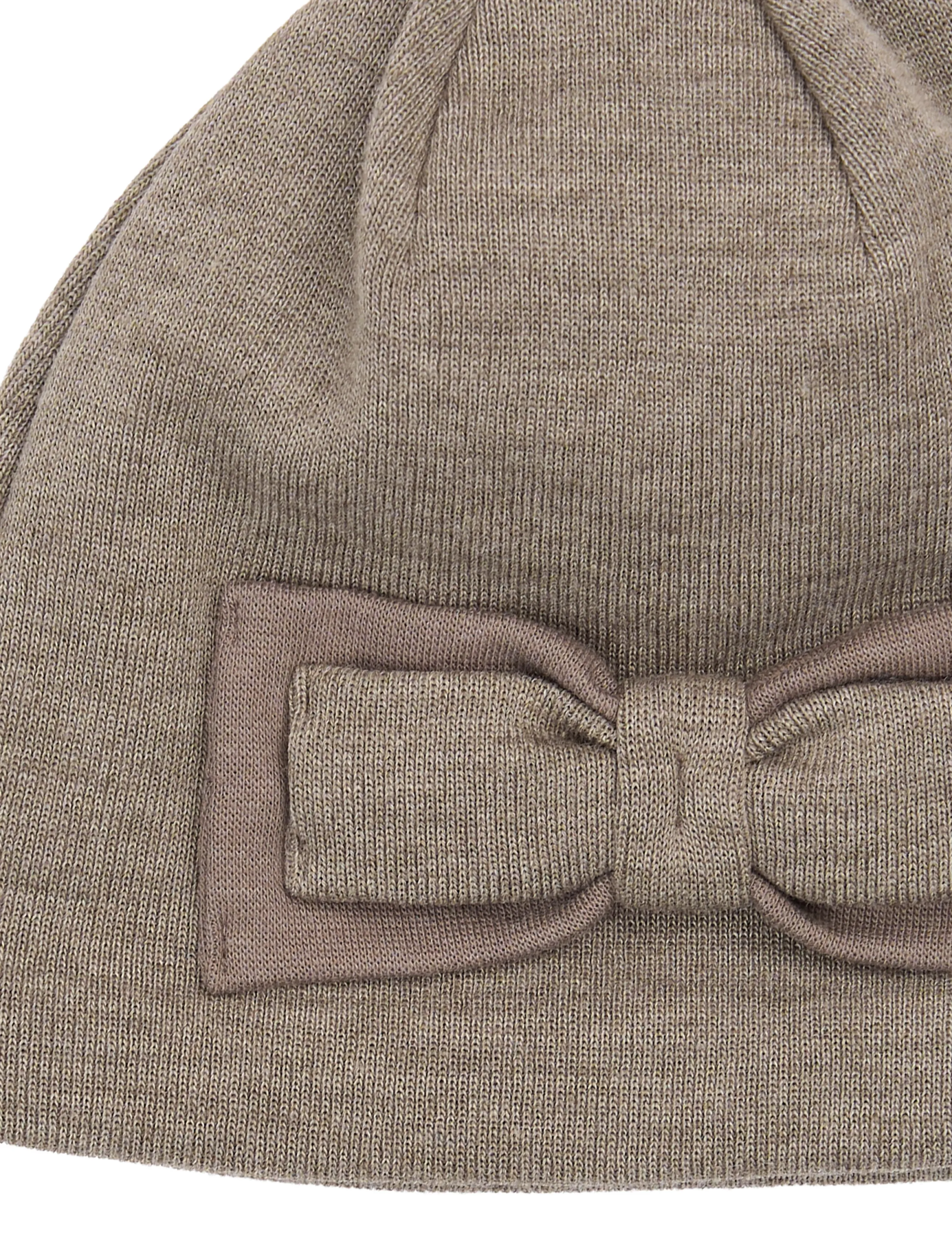mikk-line - Wool Hat w. Bow - beanies - melange denver - 2