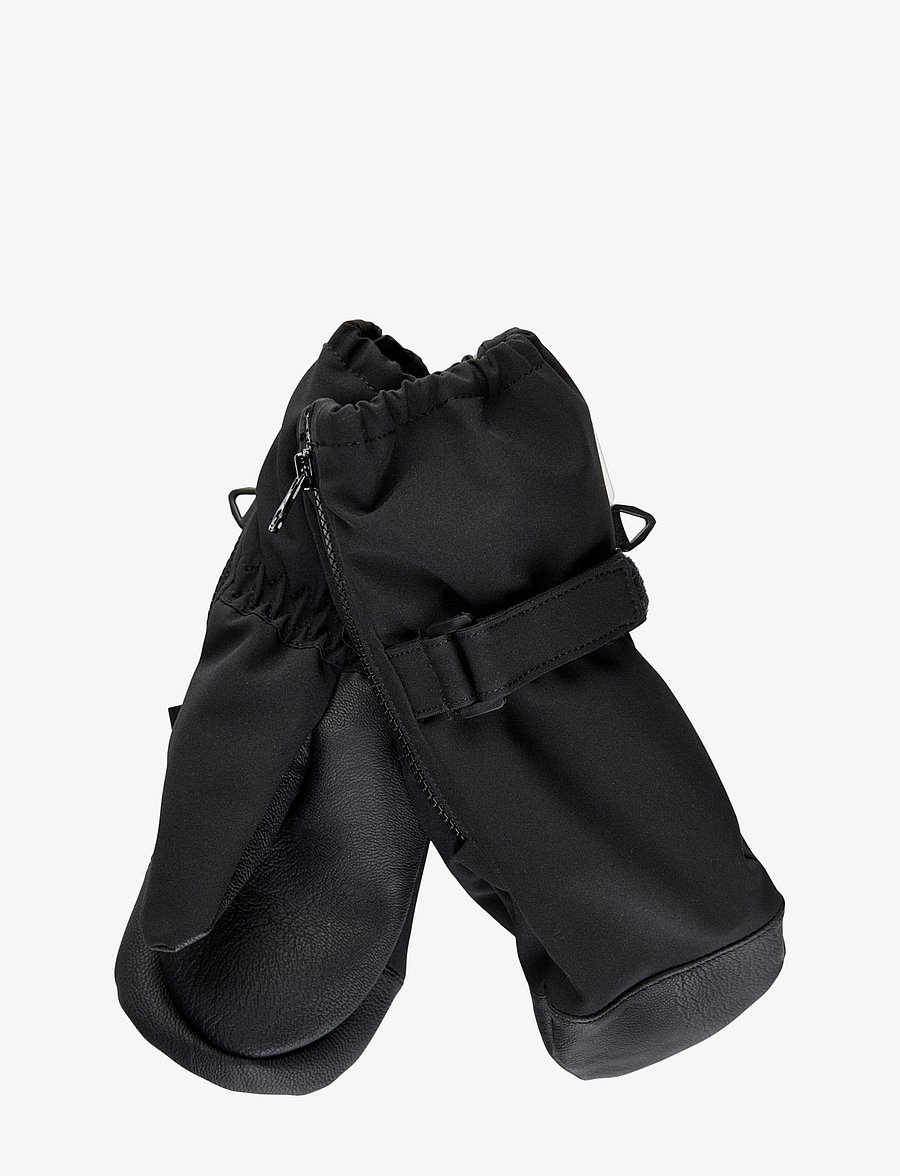 mikk-line - Softshell Mitten w Zip - kindad - black - 0