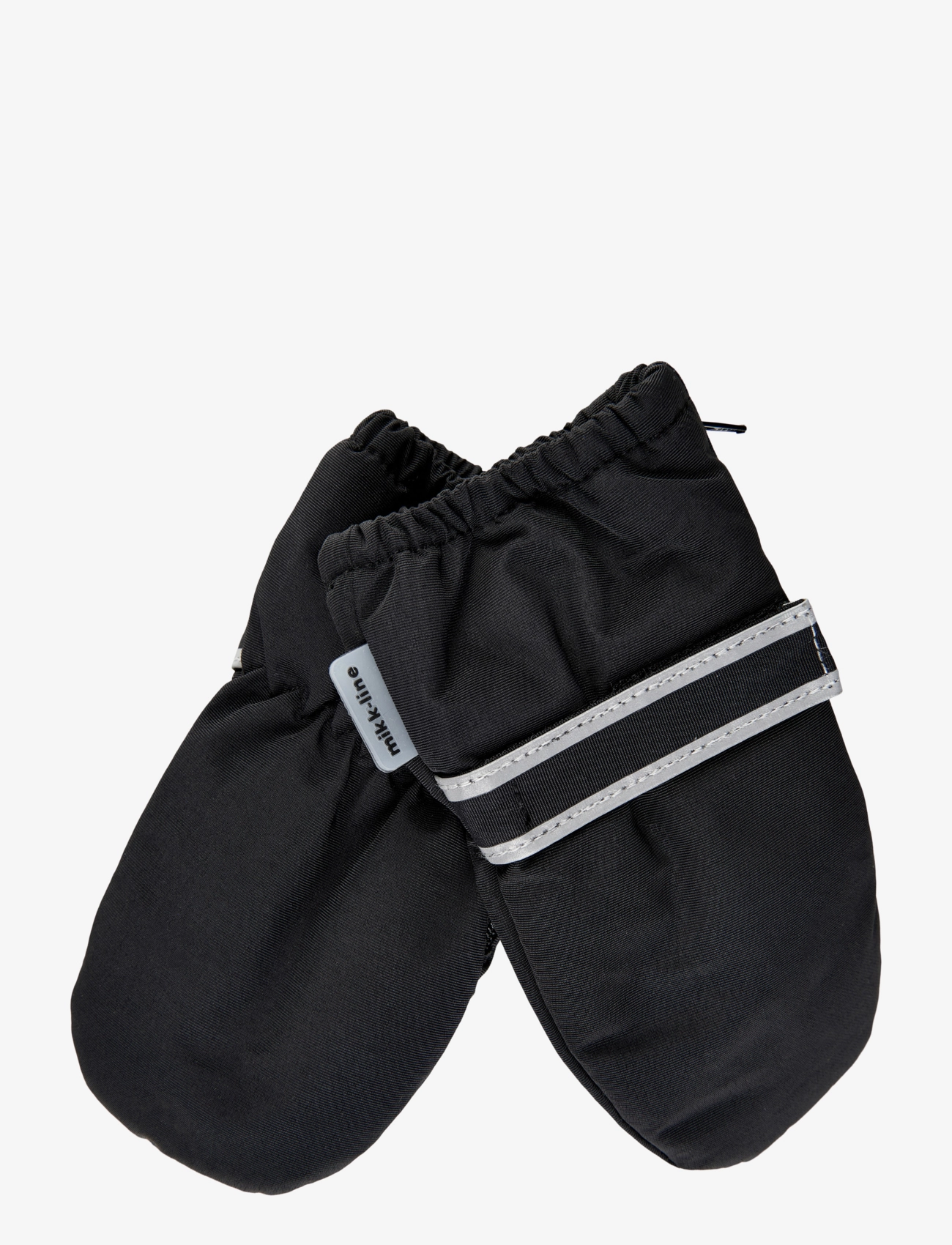 mikk-line Nylon Baby Mittens w. Zip - Vantar - BLACK / black