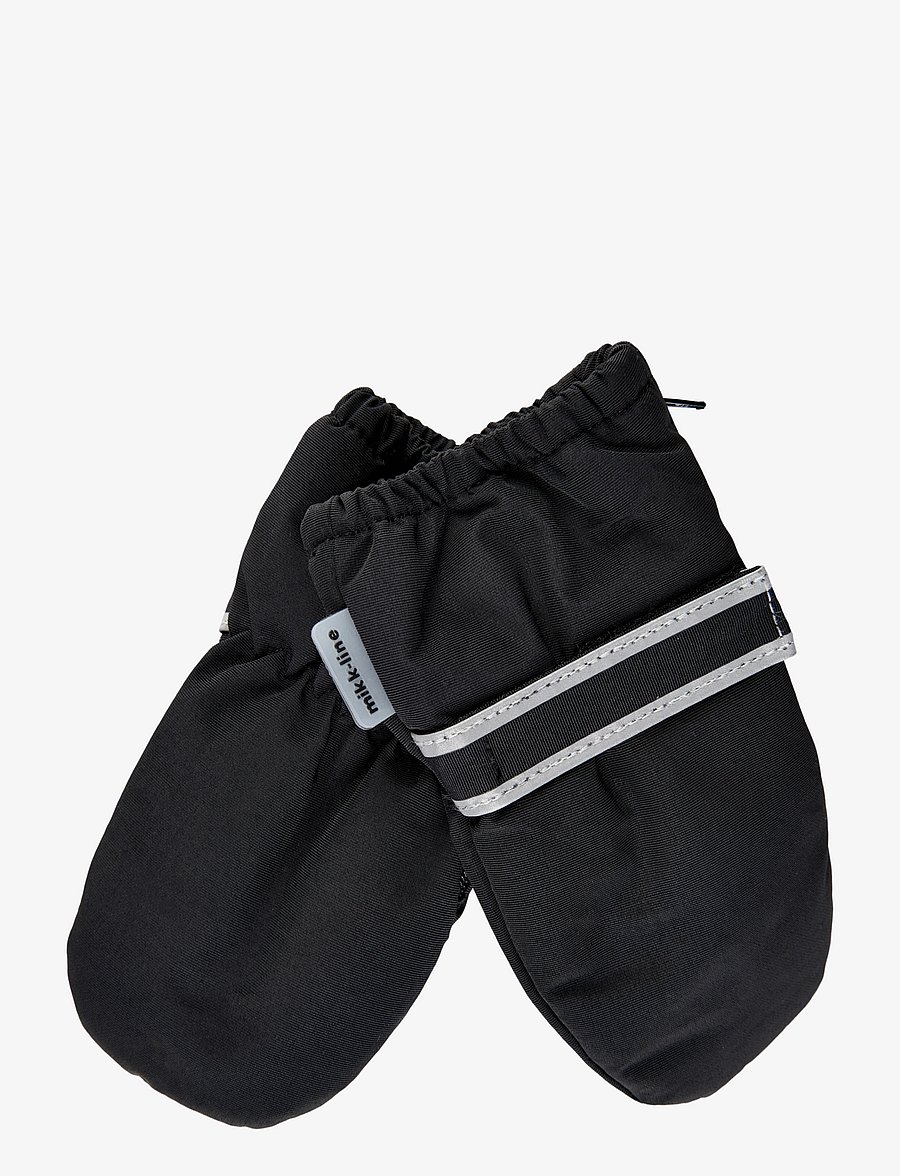 mikk-line - Nylon Baby Mittens w. Zip - akcesoria - black - 0