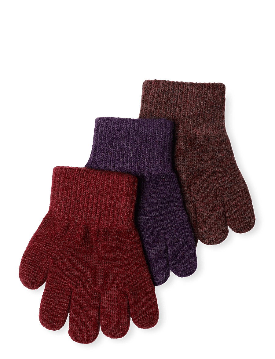 mikk-line - Magic Gloves 3 Pack - kindad - plum perfect-deep mahogany-oxblood red - 0