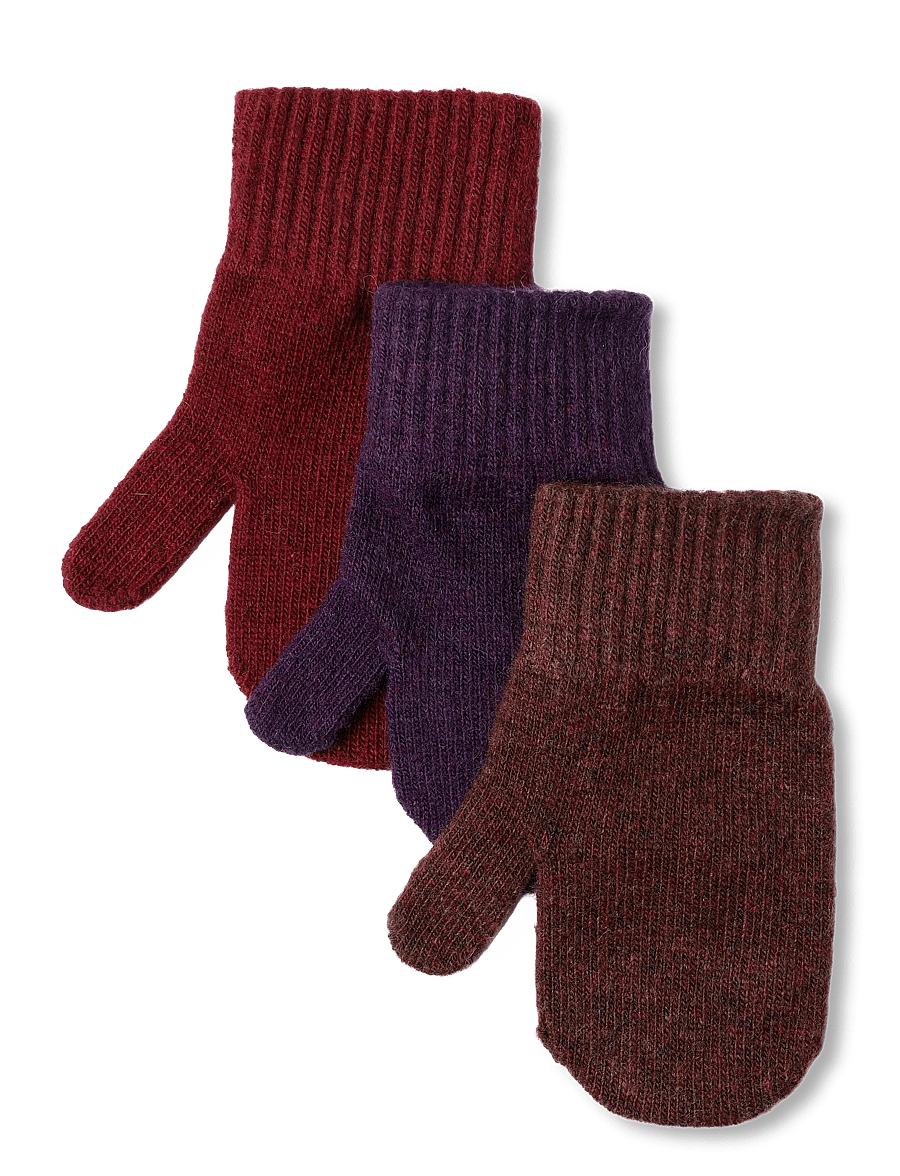 mikk-line - Magic Mittens 3 Pack - handschuhe - plum perfect-deep mahogany-oxblood red - 0