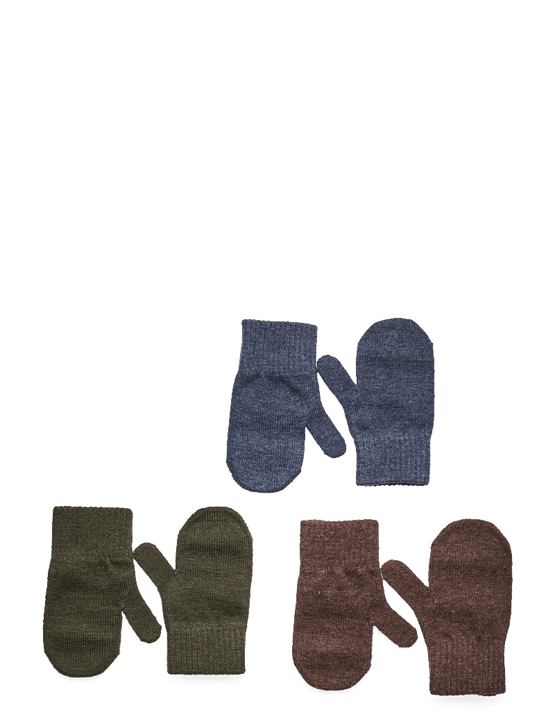 mikk-line - Magic Mittens 3 Pack - vantar - duffel bag-chocolate chip-orion blue - 0