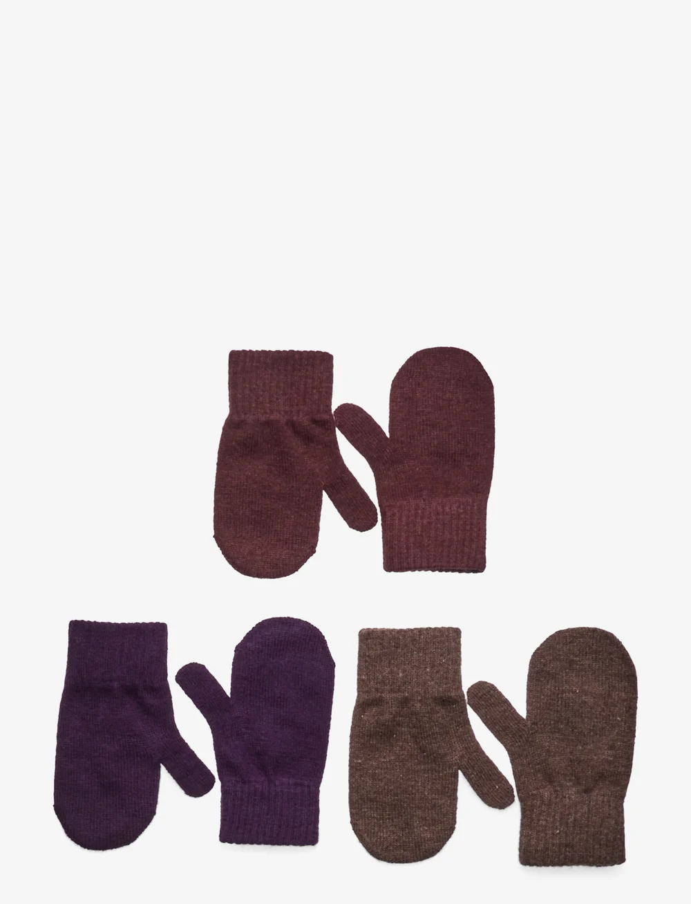 mikk-line - Magic Mittens 3 Pack - babyvantar - nightshade-chocolate chip-rose brown - 0