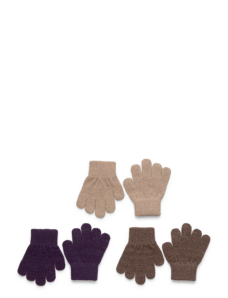 mikk-line - Magic Gloves 3 Pack w. Lurex - handskar - nightshade-chocolate chip-doeskin - 0