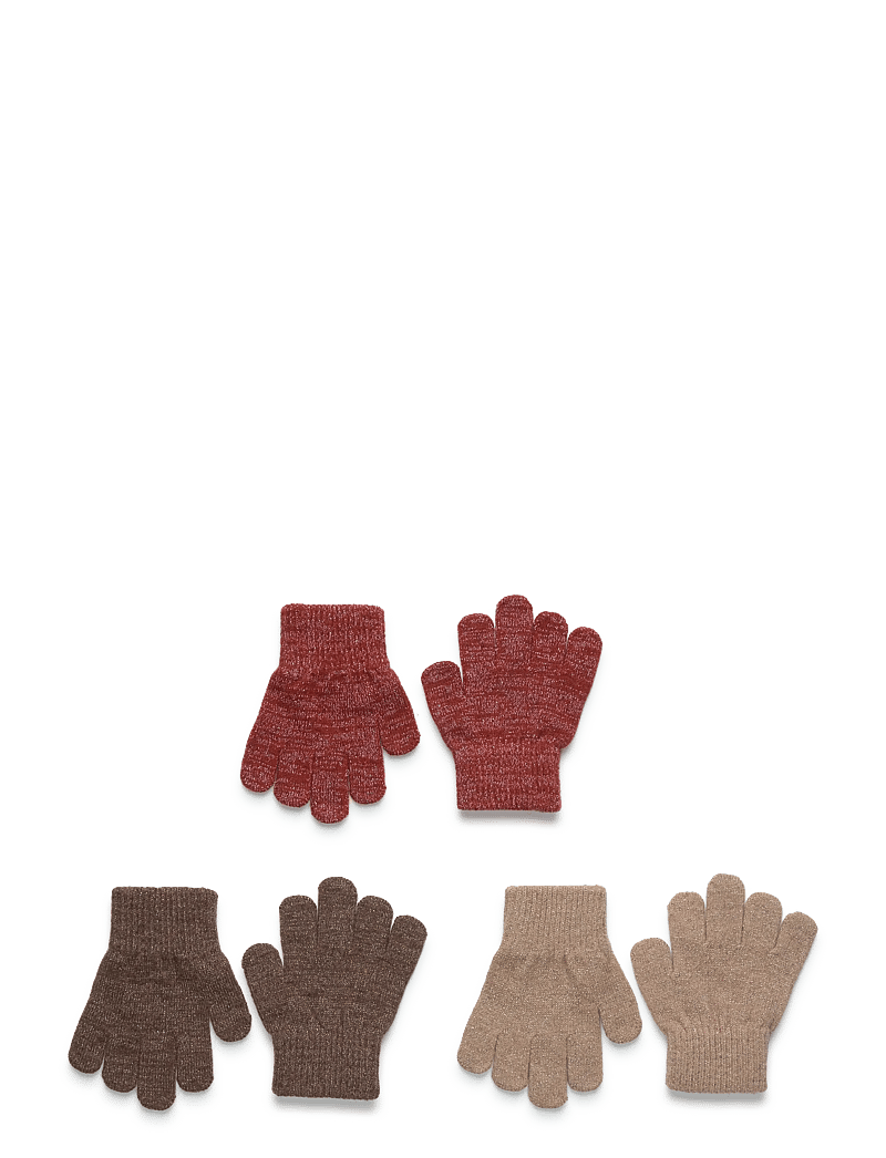 mikk-line - Magic Gloves 3 Pack w. Lurex - handschuhe - apple butter-chocolate chip-doeskin - 0