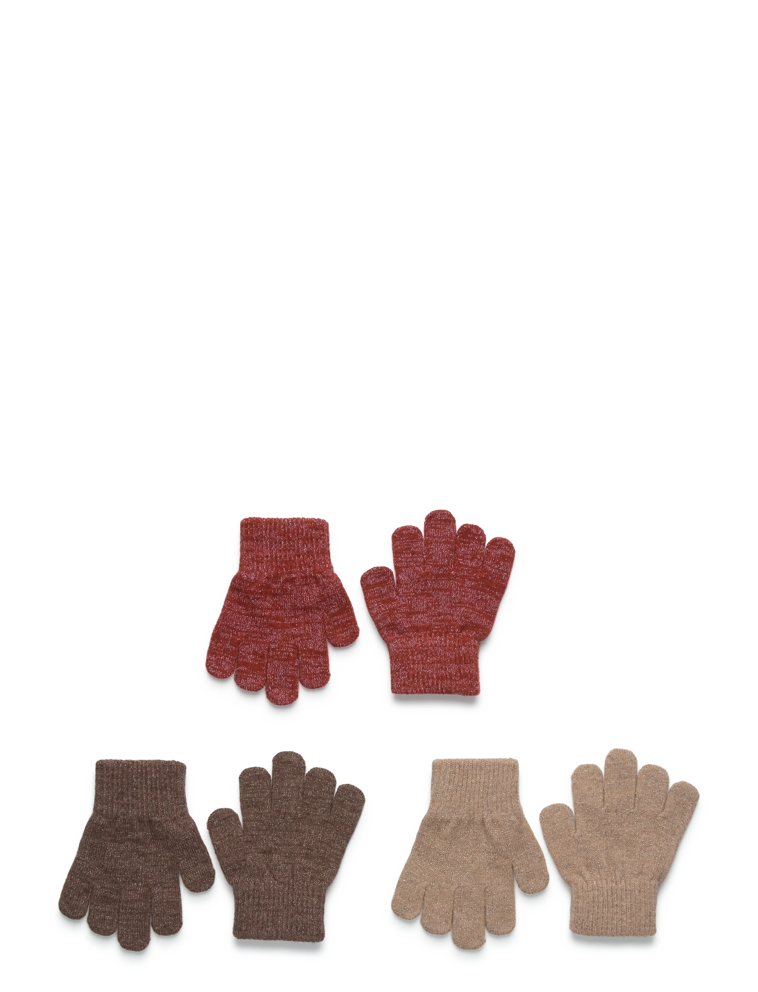mikk-line Magic Gloves 3 Pack w. Lurex - Gloves - APPLE BUTTER-CHOCOLATE CHIP-DOESKIN / multi